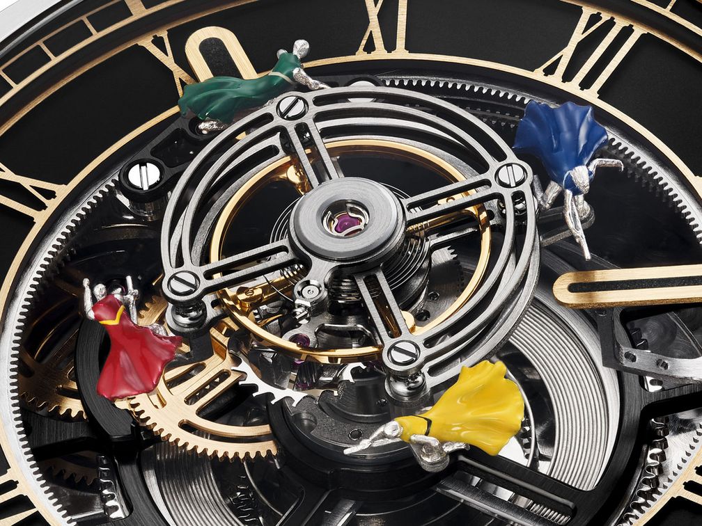Новые часы Harry Potter Central Floating Tourbillon от Kross Studio украшены фигурками четырех волшебников на центральном турбийоне