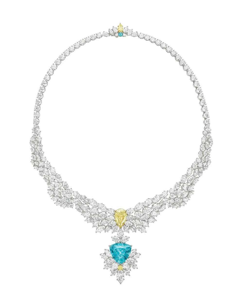 Колье с турмалином параиба и бриллиантами