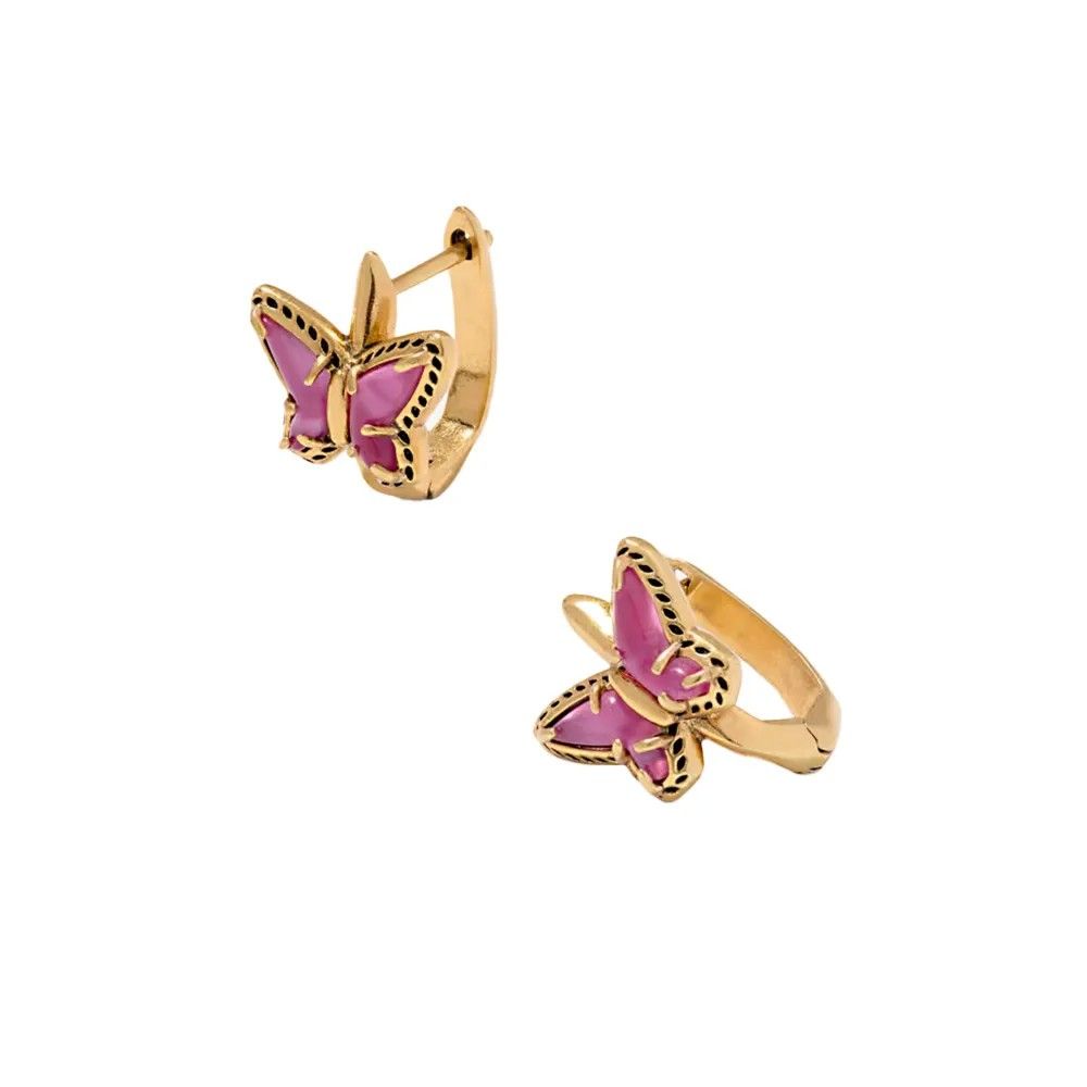 Серьги-хаггисы Butterfly Vintage Gold от Dolly Parton x Kendra Scott