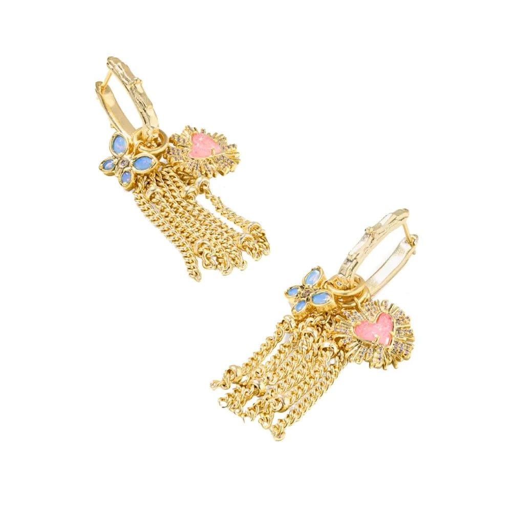 Золотистые серьги-хаггисы Ari Heart Butterfly от Dolly Parton x Kendra Scott
