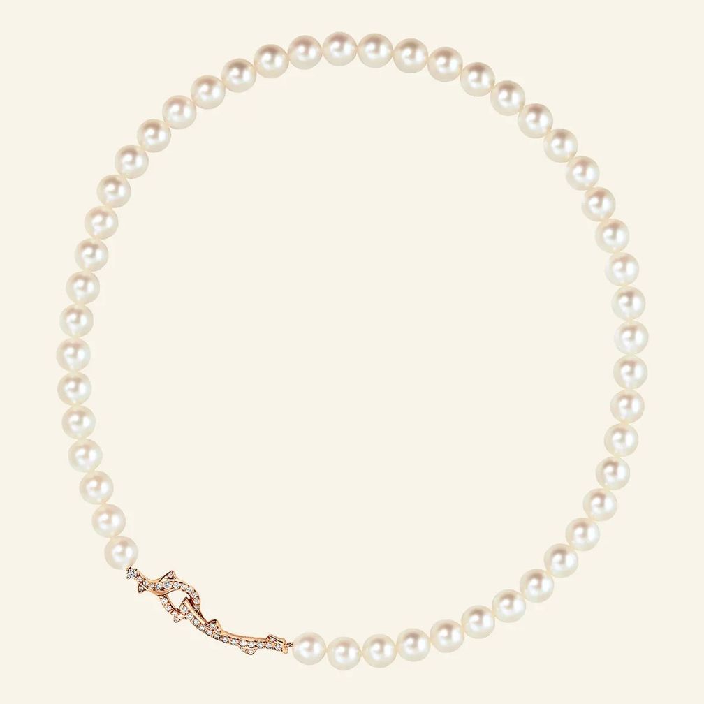 Ожерелье Bois de Rose от Dior из желтого золота с белым жемчугом и бриллиантами