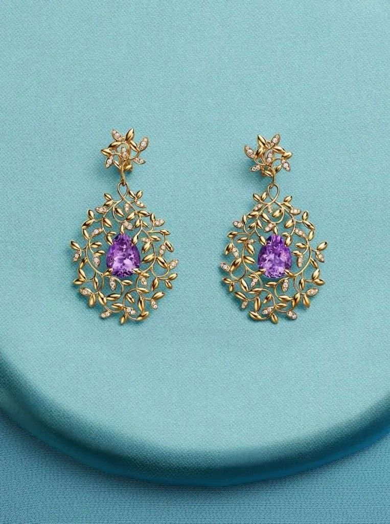 Новый дизайн Olive Leaf Amethyst. Использование ярких полудрагоценных камней стало одним из фирменных знаков Паломы Пикассо в Tiffany & Co. 
