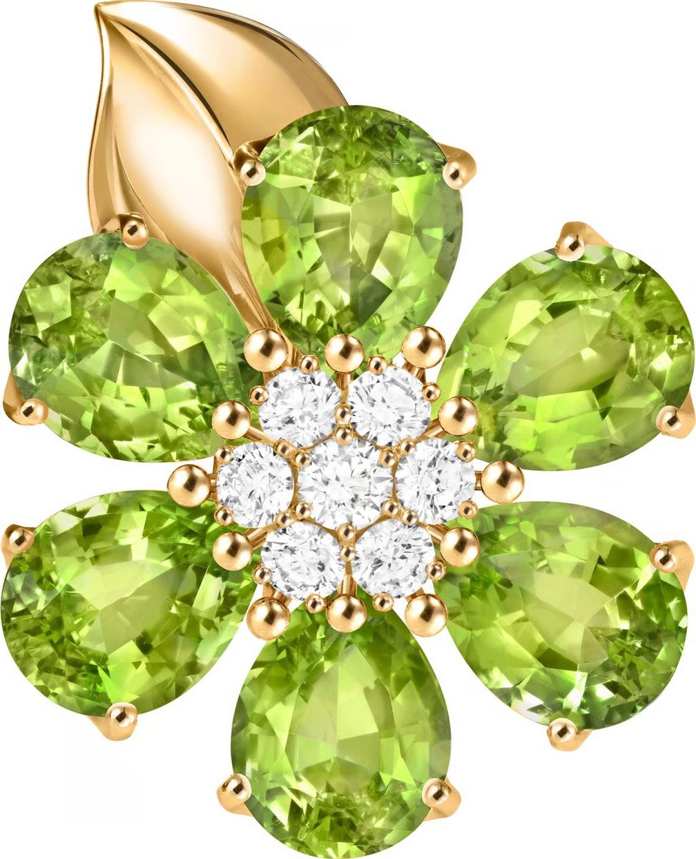 Fleurs d’Hawaï от Van Cleef & Arpels из желтого золота с перидотами и бриллиантами