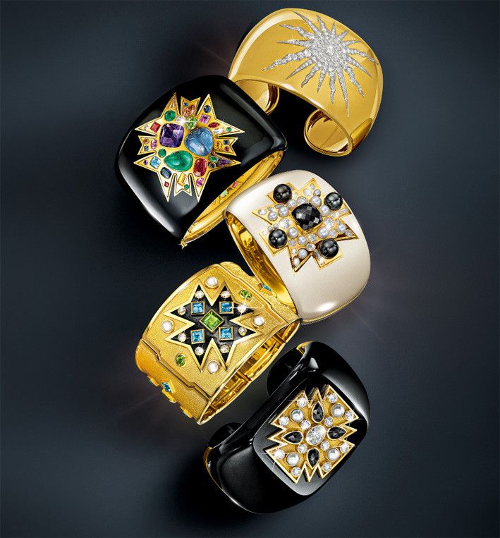 Браслеты-каффы с растительным орнаментом и мальтийским крестом