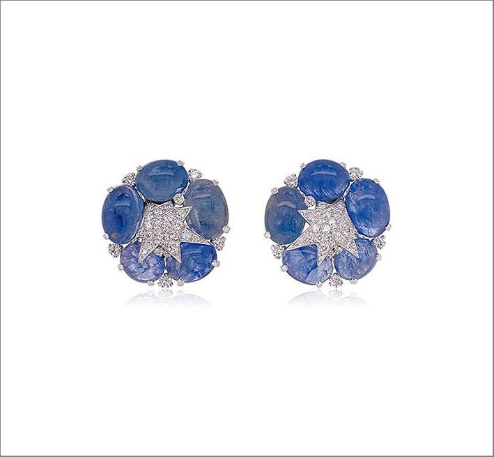 Серьги Stardust с сапфирами и бриллиантами