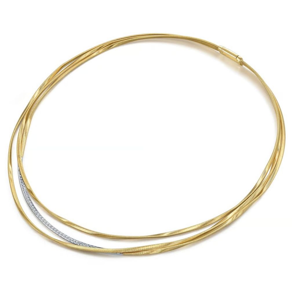 Фирменные чокеры Chow Sang Sang x Marco Bicego из желтого и белого золота