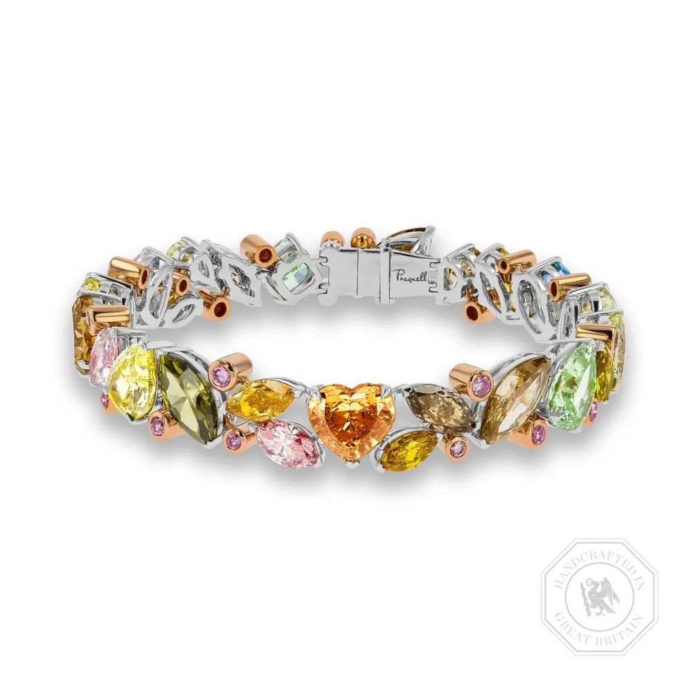 Браслет Masterpiece от Pragnell из платины и 18-каратного розового золота с цветными бриллиантами Браслет Masterpiece от Pragnell из платины и 18-каратного розового золота с цветными бриллиантами