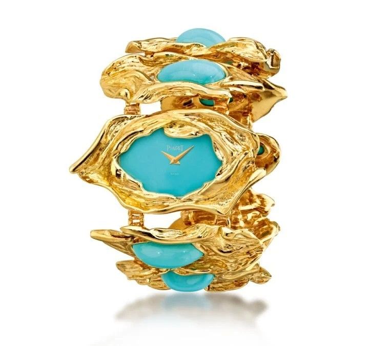 Ювелирные часы Piaget из желтого золота и бирюзы. Ультратонкий механизм 9P собственного производства. 1969 год. Частная коллекция Piaget