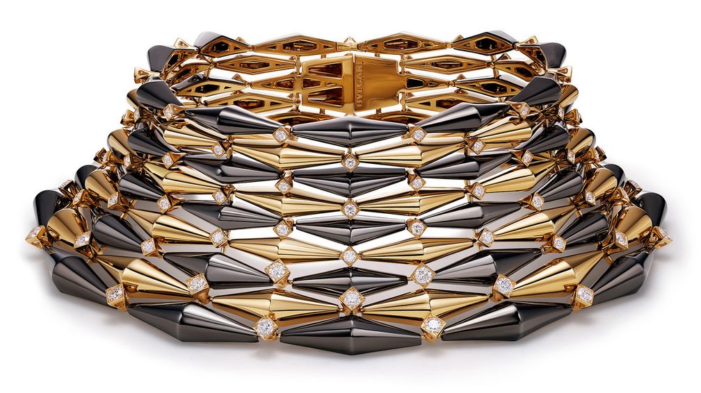 Уникальное колье Vimini из 18-каратного желтого золота с DLC-покрытием и бриллиантами общим весом 8,91 карата в паве-оправе