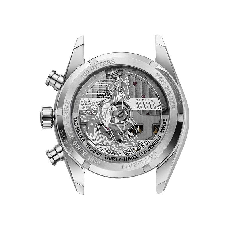 Декорированная задняя крышка корпуса хронографа Carrera от TAG Heuer