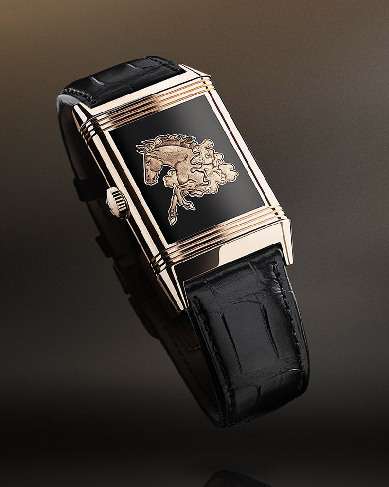 Часы Jaeger-LeCoultre Reverso Tribute Enamel 'Horse' из желтого золота с эмалью Grand Feu, ограниченная серия из 10 экземпляров