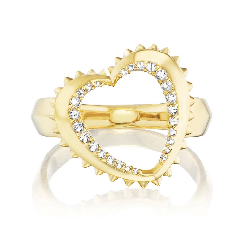 Мини-кольцо Heartitude из 18-каратного желтого золота с бриллиантами общим весом 0,15 карата Мини-кольцо Heartitude из 18-каратного желтого золота с бриллиантами общим весом 0,15 карата