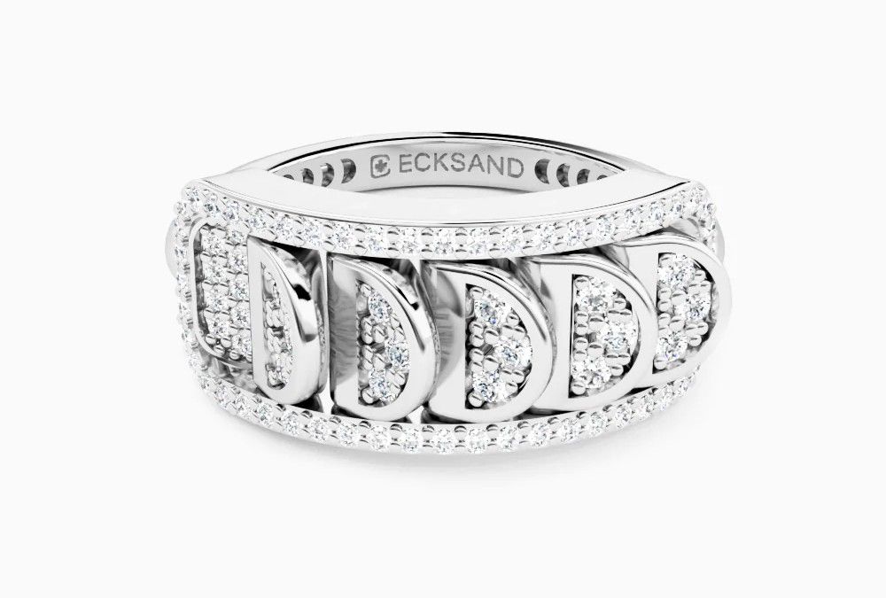 Кольцо Aura Chrome из 18-каратного белого золота с бриллиантами