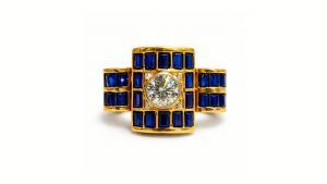 Помолвочное кольцо Холли Берри в стиле ретро — потрясающий шедевр с сапфирами