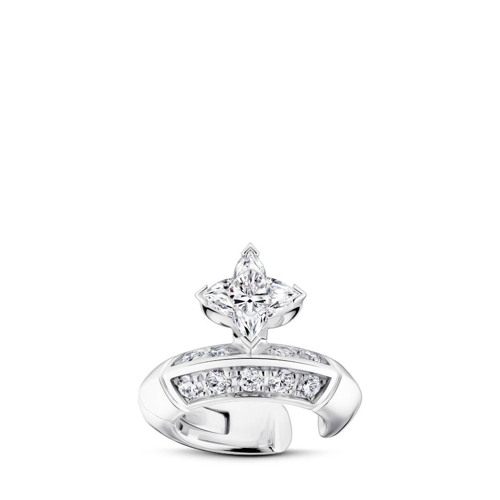Серьга-кафф LV Diamonds из белого золота с бриллиантом огранки LV Monogram Star 0,30 карата и другими бриллиантами