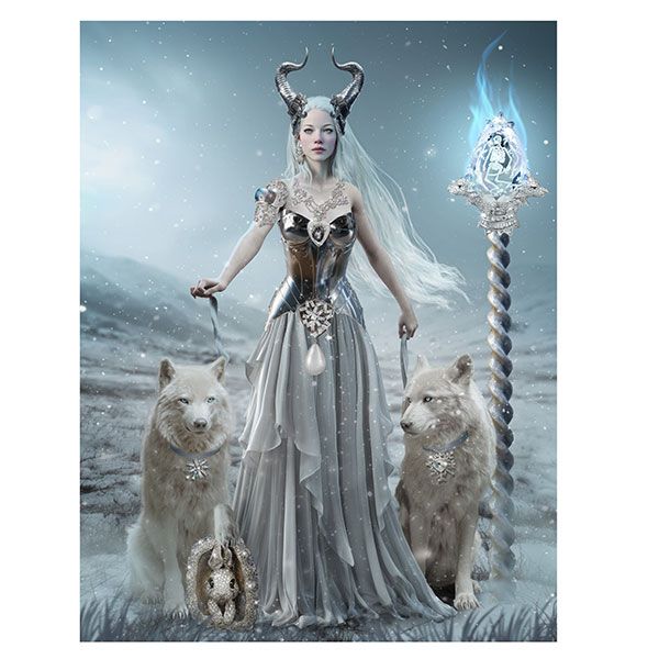 Скандинавская богиня Фрейя в интерпретации ювелирного дизайнера Лидии Куртель, запечатленная литовской цифровой художницей Натали Шау (Nathalie Shau)