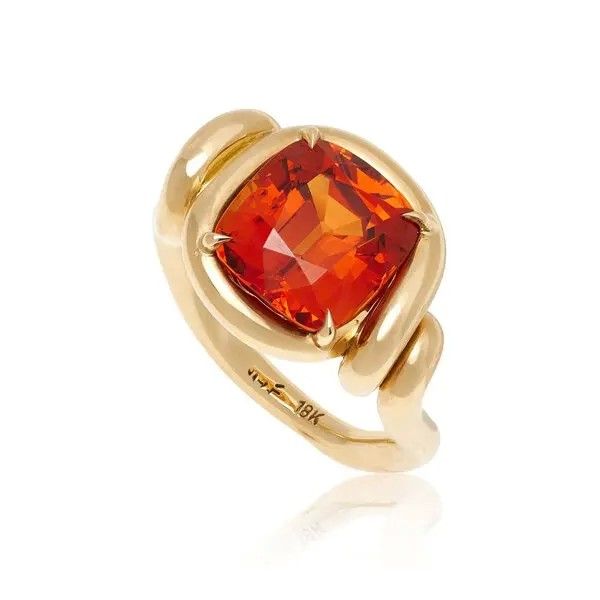 Кольцо Curva от Vanessa Fernández из 18-каратного желтого золота со спессартином огранки кушон весом 5,93 карата