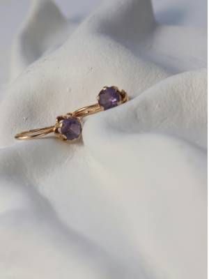 серьги с аметистом