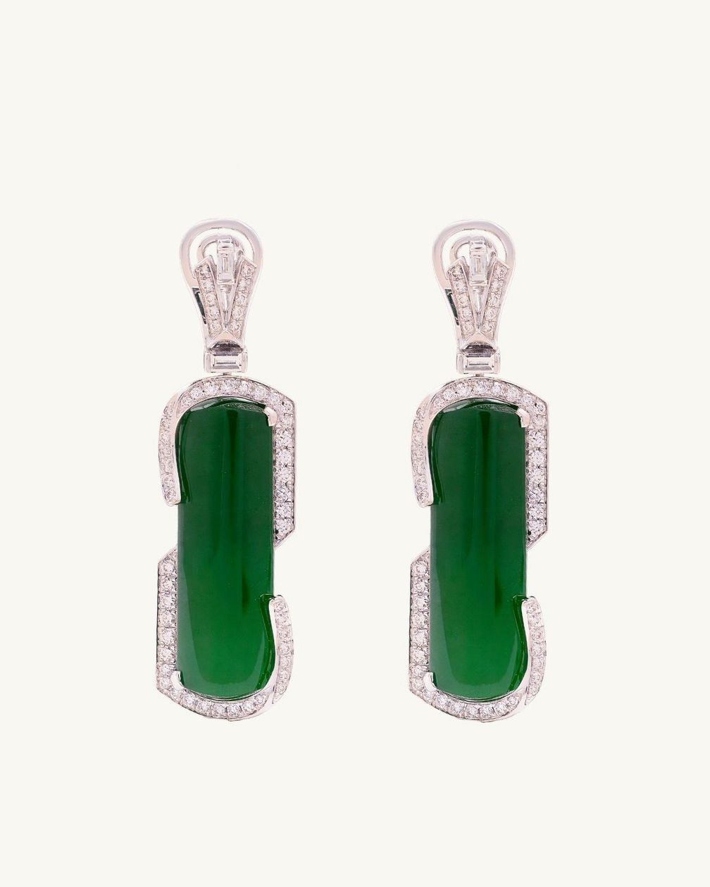 Серьги «Амулет мира» из жадеита с бриллиантами