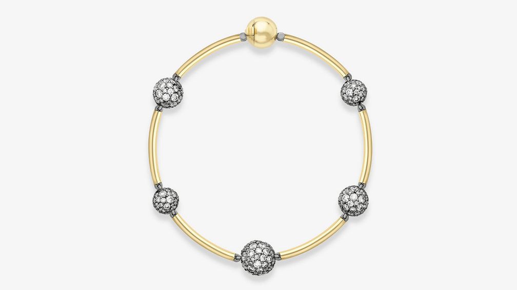  Браслет Orbit с шарами с бриллиантами в паве общим весом 5,34 карата в 18-каратном желтом золоте 