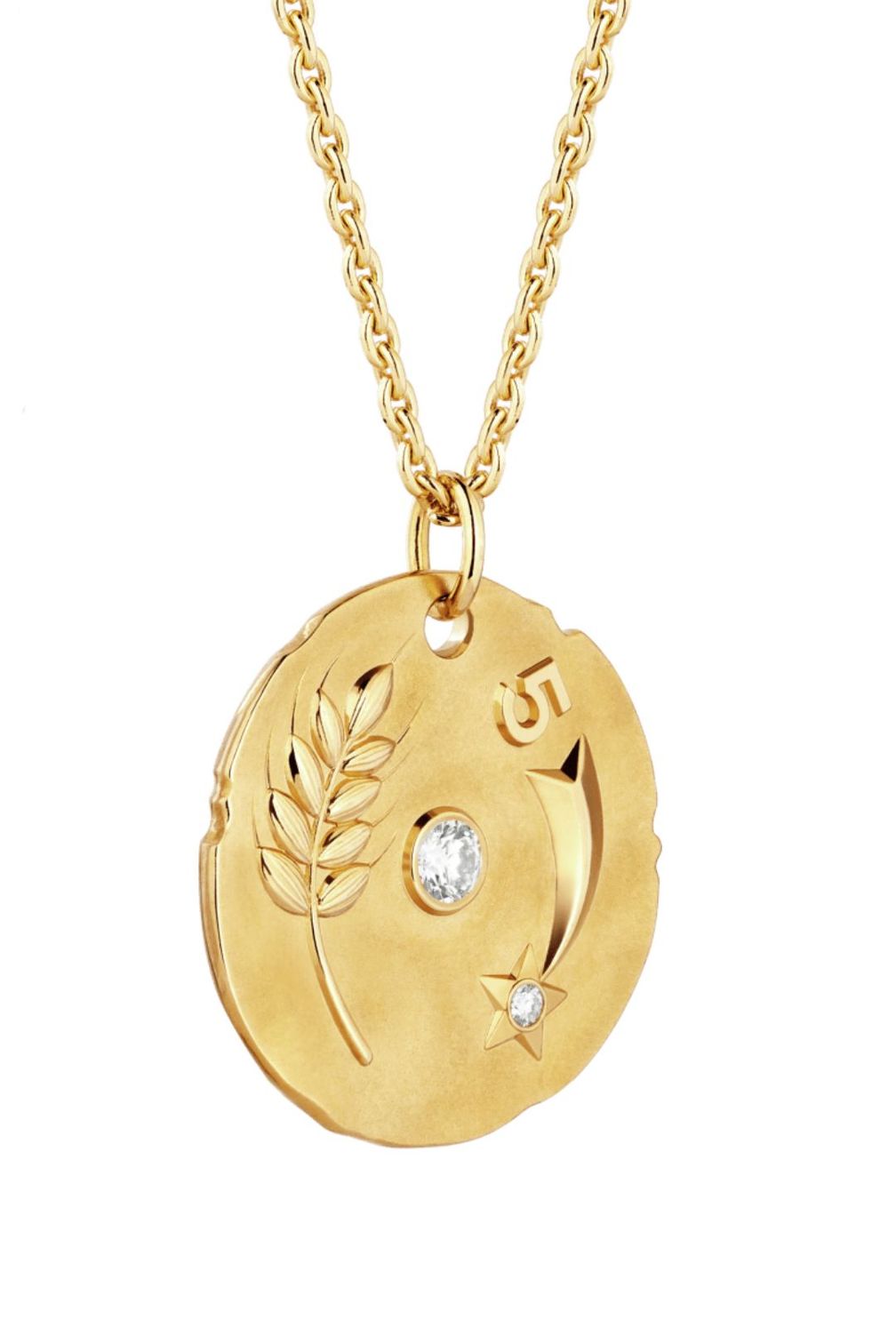 CHANEL: медальон Talismans, двусторонний дизайн, из 18-каратного желтого золота и бриллиантов