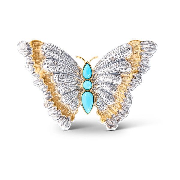 Брошь Butterfly («Бабочка») от Buccellati из серебра с бирюзой