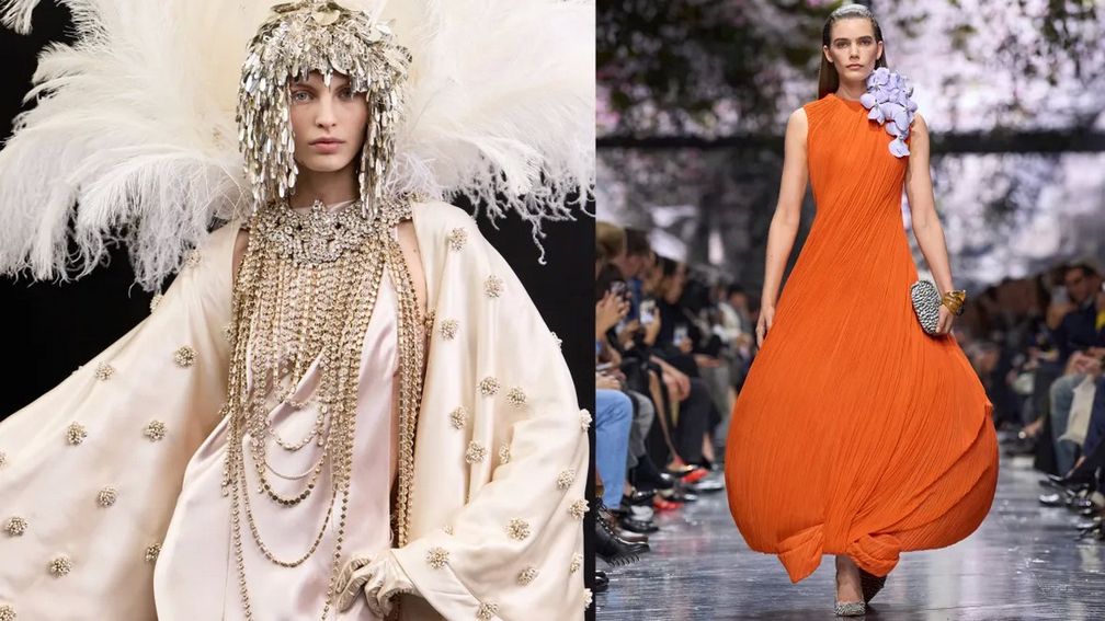 Бижутерия от кутюр от Valentino (слева) и Christian Dior. Изделия часто более смелые, индивидуальные и новаторские, чем ювелирные украшения этого дома. Фото: Кевин Тачман 