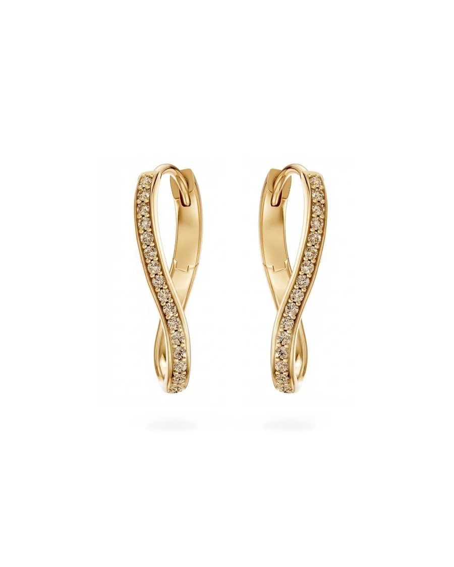 Серьги-кольца их коллекции Crushed Link