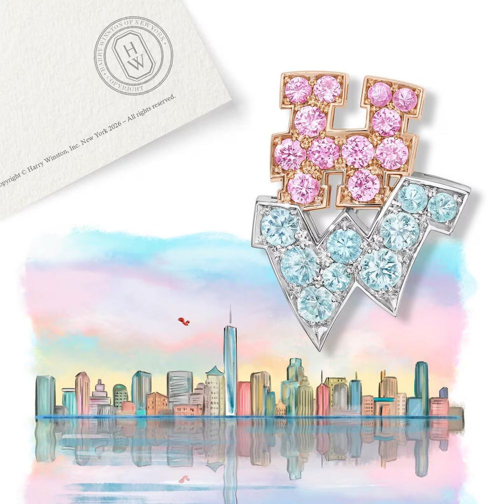 Брошь Graffiti от Harry Winston с розовыми и голубыми сапфирами. Фото: Harry Winston
