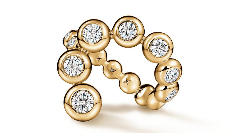 Кольцо-обруч Dream с бриллиантами в оправе из 18-каратного желтого золота 