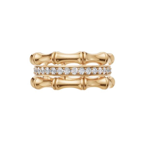 Коктейльное кольцо Bamboo из 14-каратного желтого золота с бриллиантами общим весом 0,7 карата Коктейльное кольцо Bamboo из 14-каратного желтого золота с бриллиантами общим весом 0,7 карата