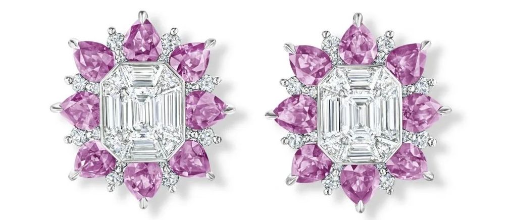 Серьги 718 Marble Marquetry с розовыми сапфирами и бриллиантами. Фото: Harry Winston Серьги 718 Marble Marquetry с розовыми сапфирами и бриллиантами. Фото: Harry Winston
