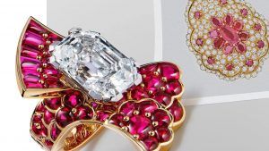 Кольцо с бриллиантами и рубинами, вдохновленное индийскими базарами