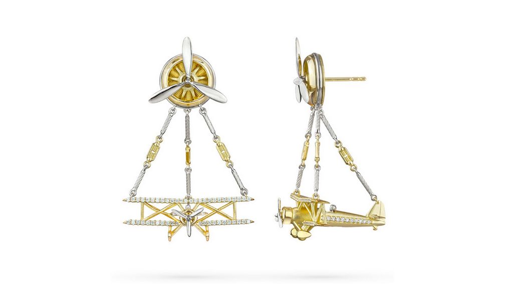 Серьги Cloud Chaser от Paul Morelli из 18-каратного желтого и белого золота с бриллиантами общим весом 0,73 карата