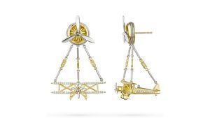 Серьги в виде самолетов от бренда Paul Morelli