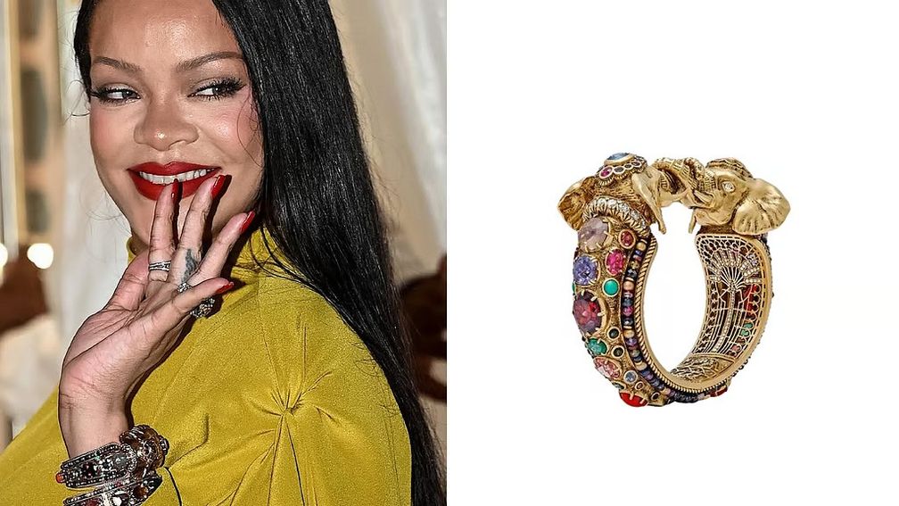 Рианна надела браслет Assam, а также браслет из коллекции Bengal Broadway Byzantine от Sabyasachi. Фото: Sabyasachi