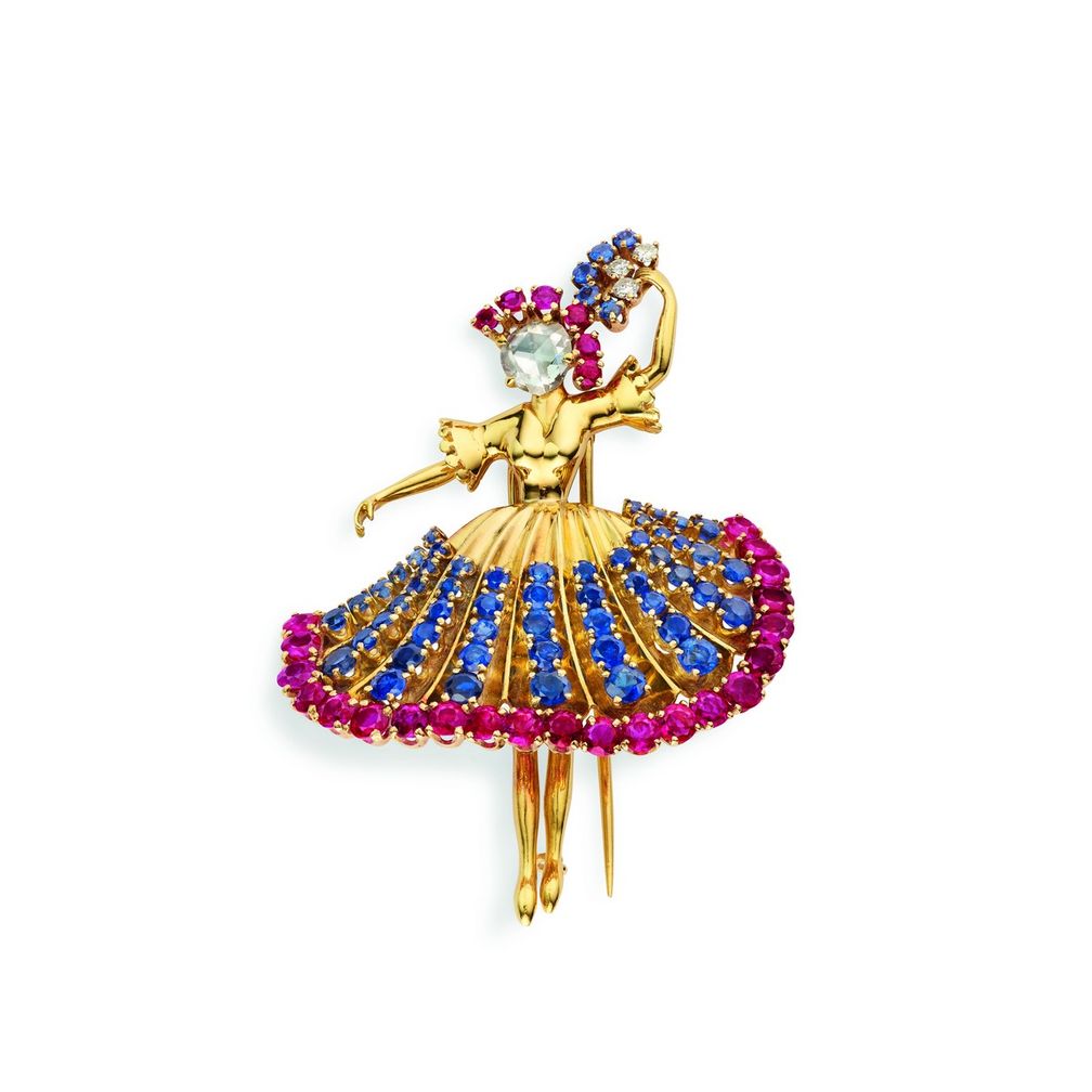 Зажим Danseuse («Танцовщица» или «Балерина»), 1945 год. Фото: Van Cleef & Arpels Зажим Danseuse («Танцовщица» или «Балерина»), 1945 год. Фото: Van Cleef & Arpels