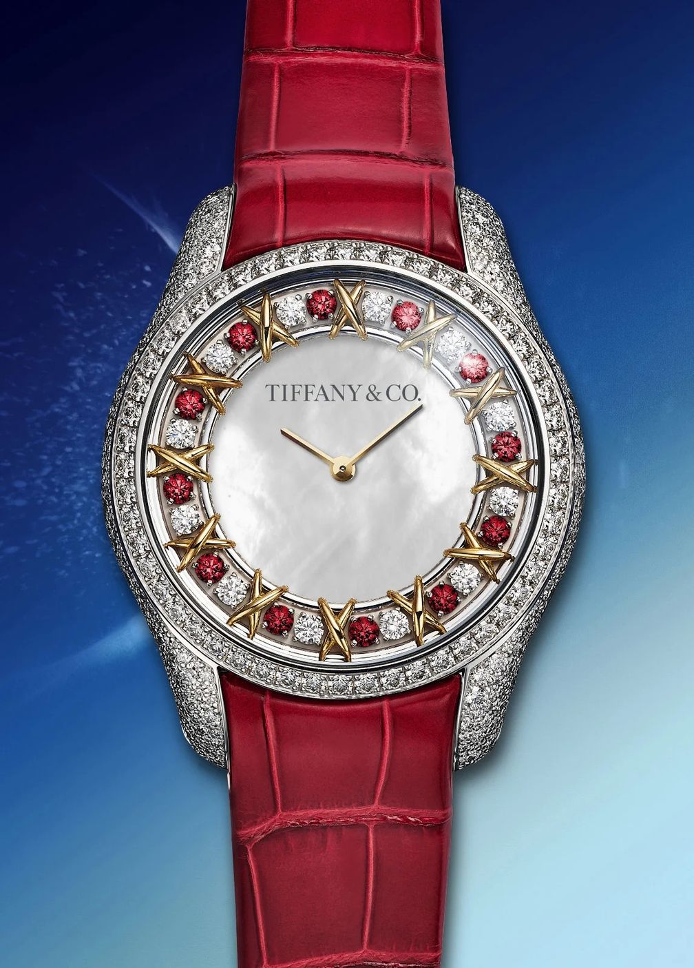 Часы Sixteen Stone Mother-of-Pearl Ruby от Tiffany & Co 