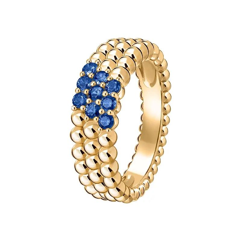 Кольцо Perlée Couleurs из желтого золота с сапфирами