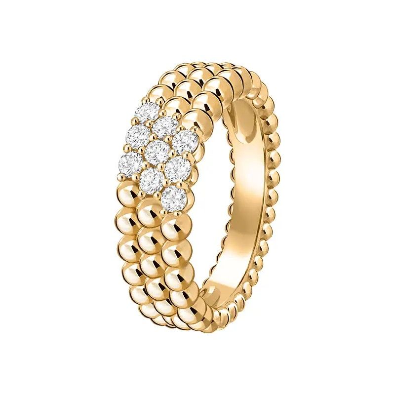 Кольцо Perlée Diamonds из желтого золота с бриллиантами