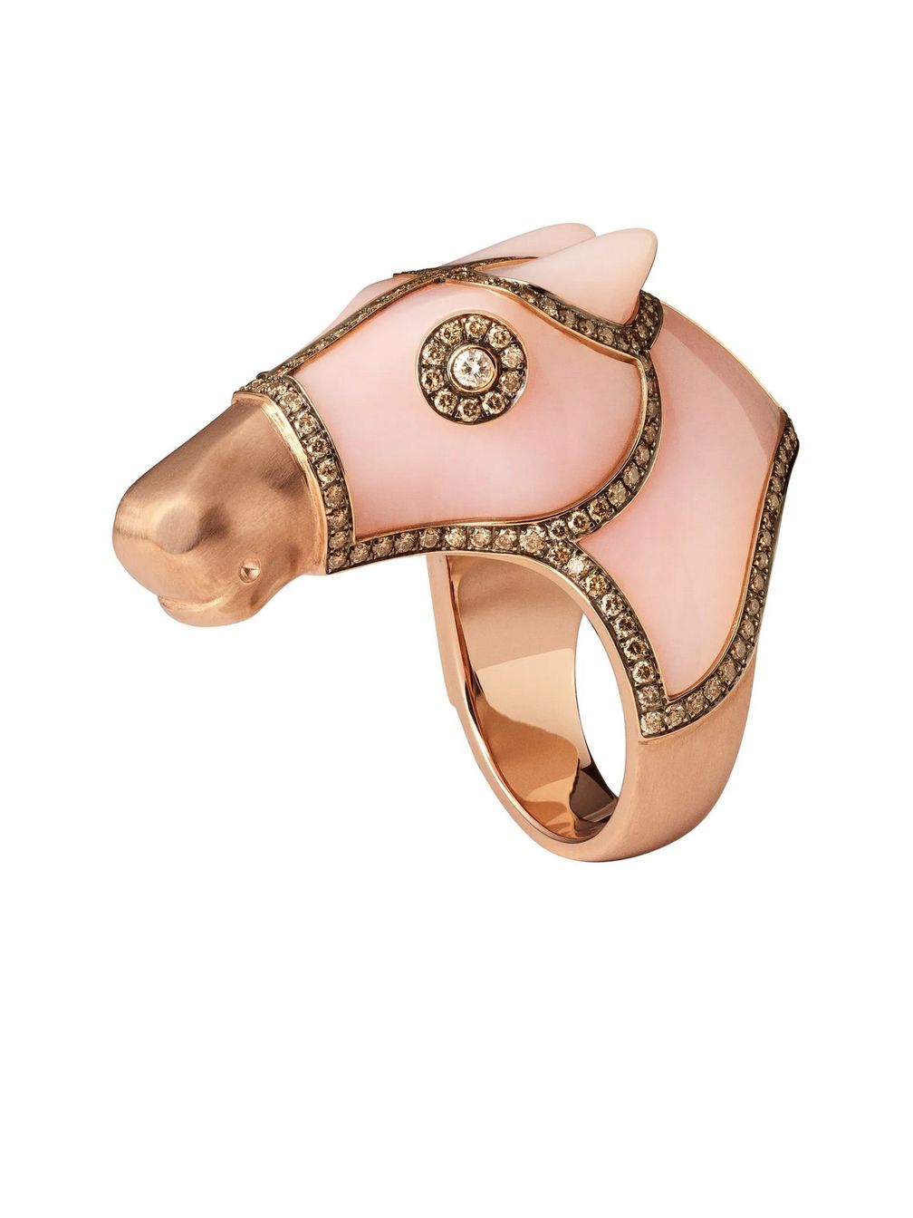 Кольцо от Hermès из розового золота с розовым опалом и бриллиантами. Фото: Maud Rémy Lonvis 