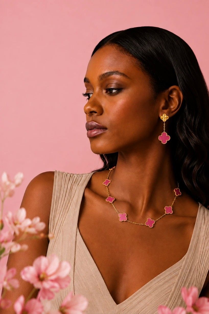 Коллекция Alhambra от Van Cleef & Arpels с полупрозрачной розовой эмалью