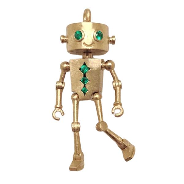 Подвеска-шарм Sparky the Robot («Робот Спарки») от Lauren Newton из 18-каратного желтого золота с изумрудами Подвеска-шарм Sparky the Robot («Робот Спарки») от Lauren Newton из 18-каратного желтого золота с изумрудами