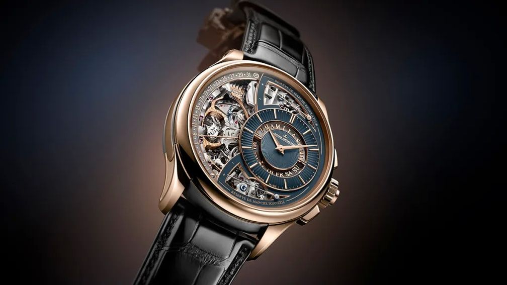 Модель Jaeger-LeCoultre Duometre Grande Complication à Grande Sonnerie обладает 15 усложнениями и защищена восемью патентами Модель Jaeger-LeCoultre Duometre Grande Complication à Grande Sonnerie обладает 15 усложнениями и защищена восемью патентами