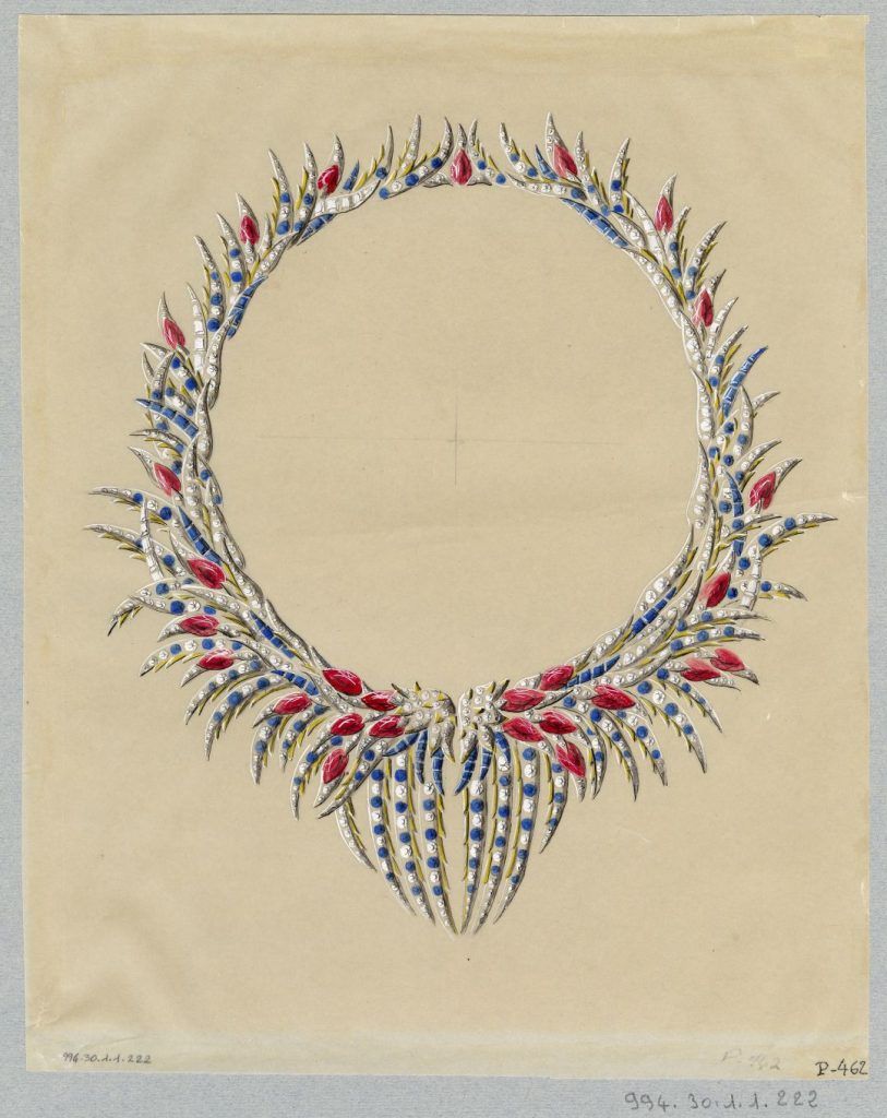 Жан Шлюмберже, эскиз колье «Перья» (Plumes), 1960 г. Фото: MAD Жан Шлюмберже, эскиз колье «Перья» (Plumes), 1960 г. Фото: MAD