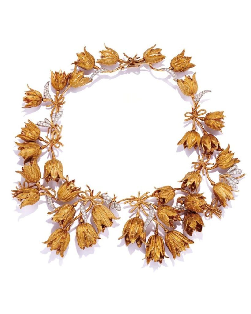 Колье «Тюльпан» (Tulip) от Tiffany & Co. Schlumberger®, желтое золото 18 карат, платина, бриллианты Колье «Тюльпан» (Tulip) от Tiffany & Co. Schlumberger®, желтое золото 18 карат, платина, бриллианты